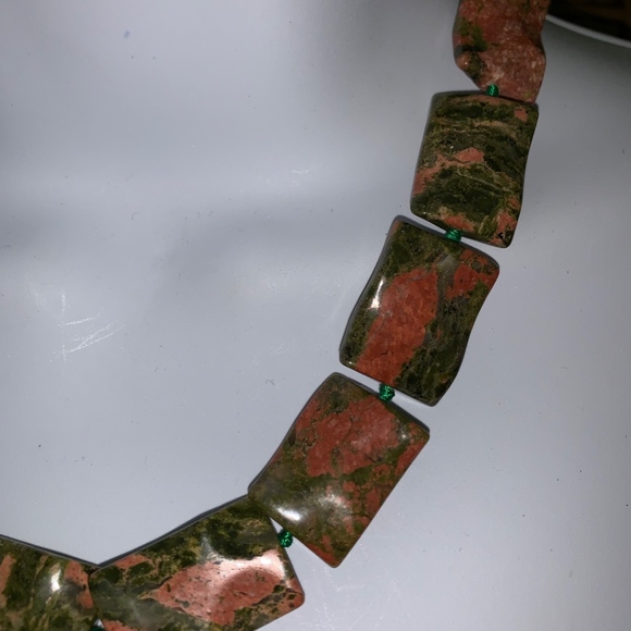 Necklace Natural Unakite Gemstone necklace - Picture 2 of 7